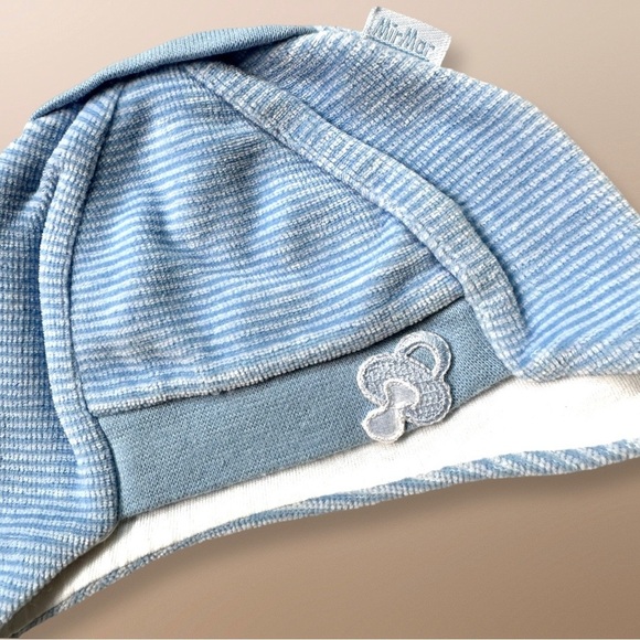 ⭐️ 5 for $25 MirMar Blue Newborn Baby Hat with Ties - Picture 3 of 4